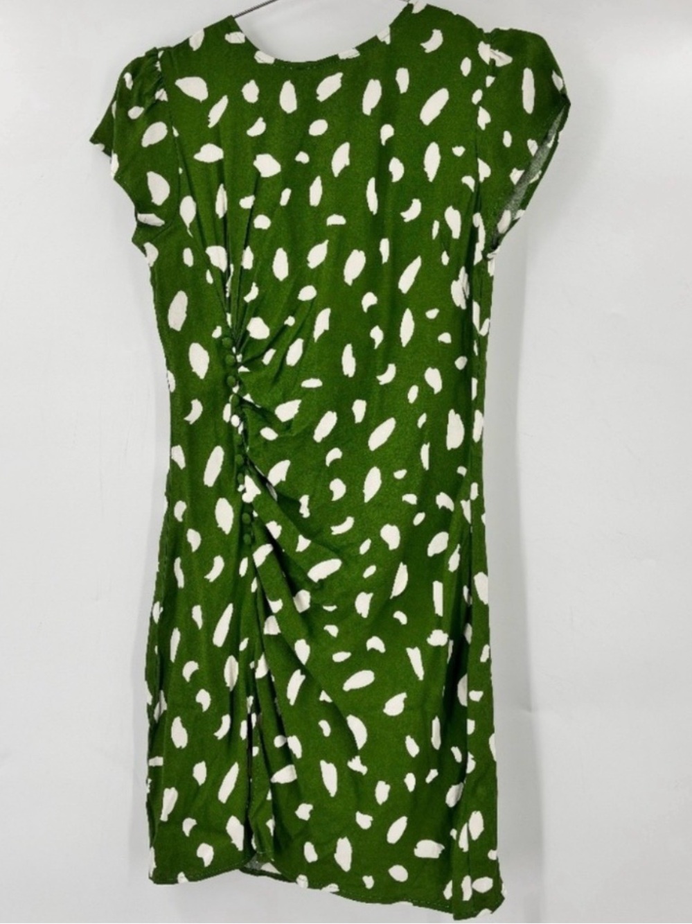 Reformation Green and White Printed Midi Dress